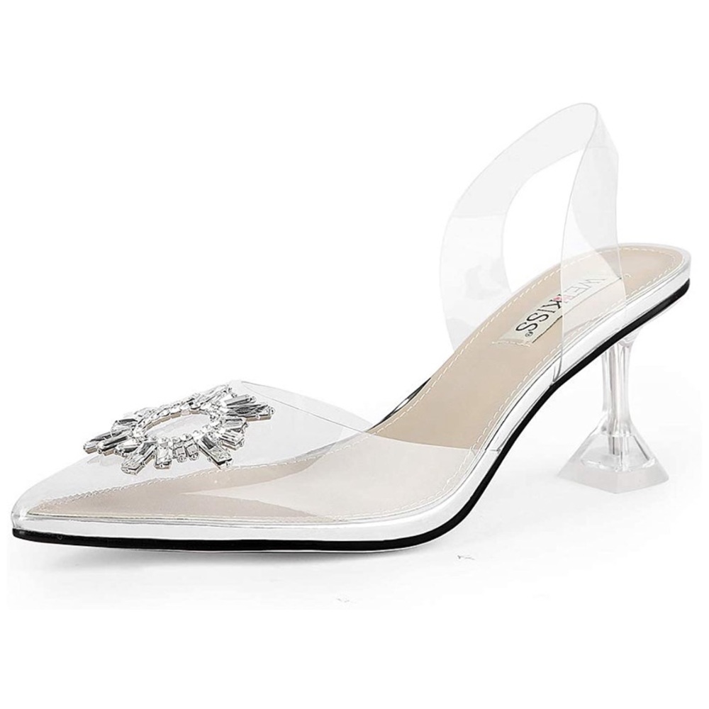 Clear PVC Crystal Heels | Amina Muaddi lookalike